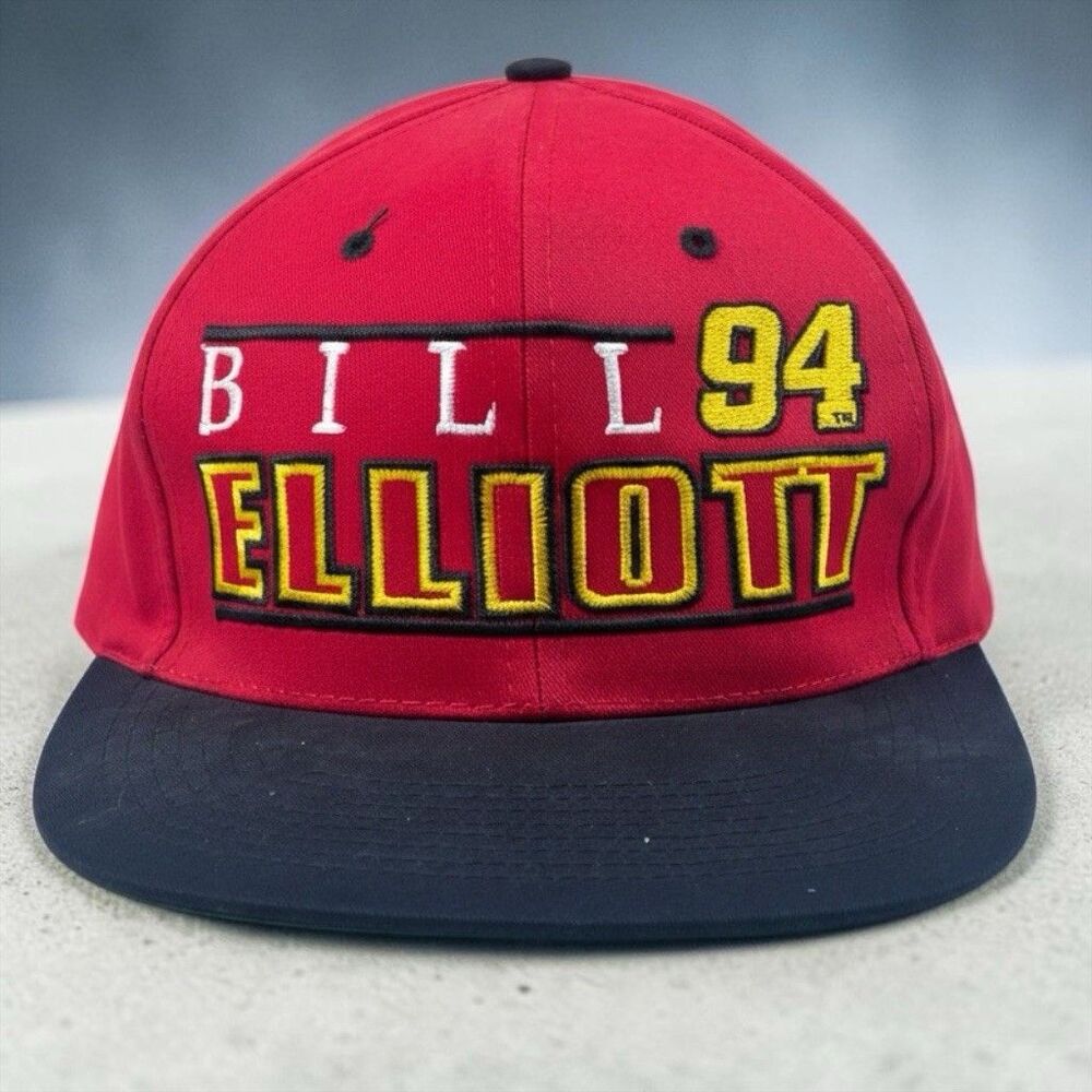 NEW! Vintage 90s Bill Elliott Hat Cap Snap Back NASCAR Racing McDonald's 94 Red